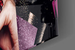 Women's artwork anchoring a wall with bold editorial palette