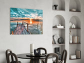 Sunset panel adding cabin warmth to a living room