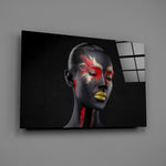 Bodypaint-model panel bringing editorial drama to a contemporary living space