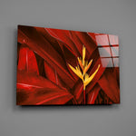 Crimson-tropical panel bringing exotic drama to a contemporary living space