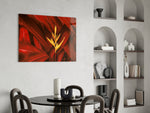 Red Leaves panel adding statement focal point to a foyer
