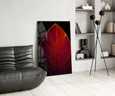 Red Leaf panel adding botanical drama to a sunroom