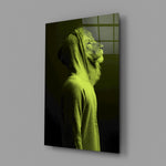 Lime-lion panel bringing surreal contemplation to a contemporary living space