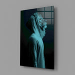 Teal-lion panel bringing surreal contemplation to a contemporary living space