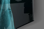 Blue Lion Head artwork anchoring a wall with moody conceptual palette