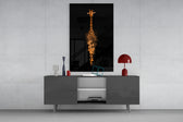Giraffe panel catching low light to reveal its kinetic smoke
