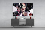 Effect Woman panel catching gallery light to reveal its tactile sparkle