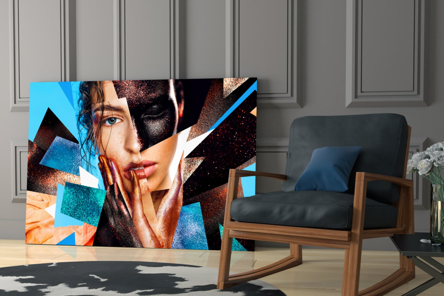 Effect Woman Glass Wall Art.