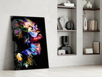 Effect Woman glass print enhancing a studio with maker spirit