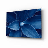 Macro Flower glass wall art displayed above a console in a designer interior