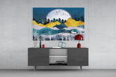 Illustration Landscape panel catching low light to reveal its geometric clarity
