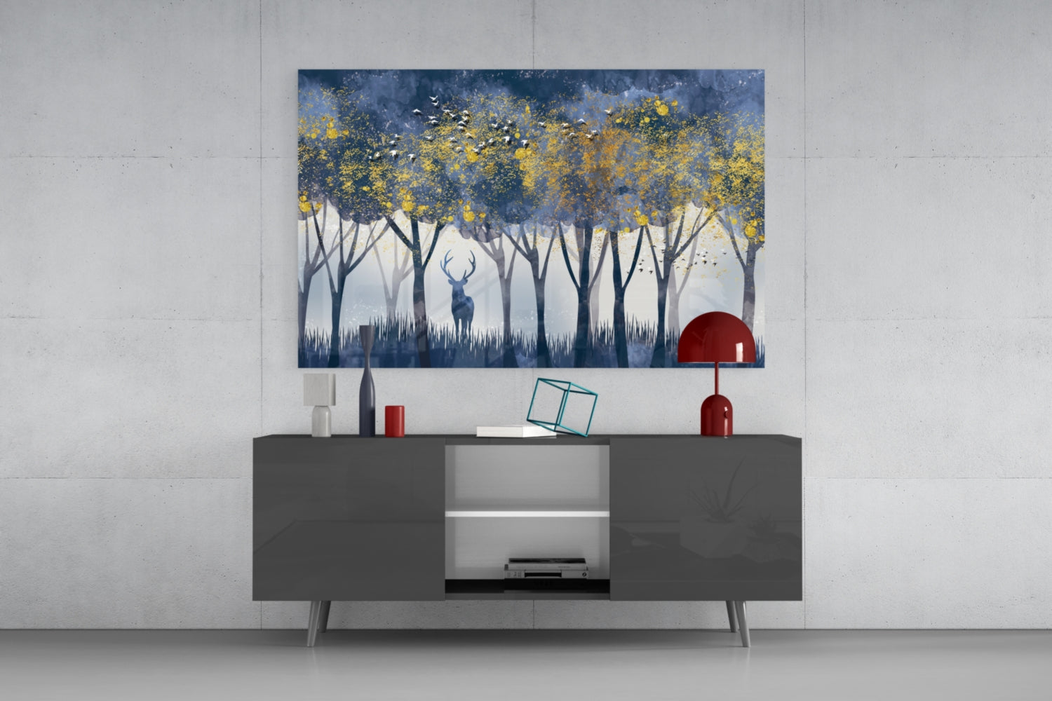 Lonely Deer Glass Wall Art.