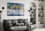 Lonely Deer glass wall art styled above a bed in a fairy-tale child's room