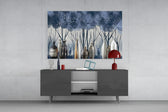 Vases and Trees panel catching low light to reveal its sculptural detail