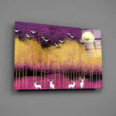 Magenta-stag panel bringing fairy-tale drama to a contemporary living space