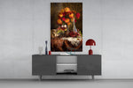 Chalice and Flowers panel catching soft light to reveal its dimensional grain