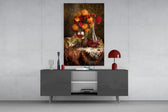 Chalice and Flowers panel catching soft light to reveal its dimensional grain