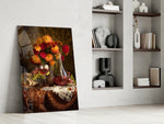Chalice and Flowers glass print enhancing a foyer with heritage focal point