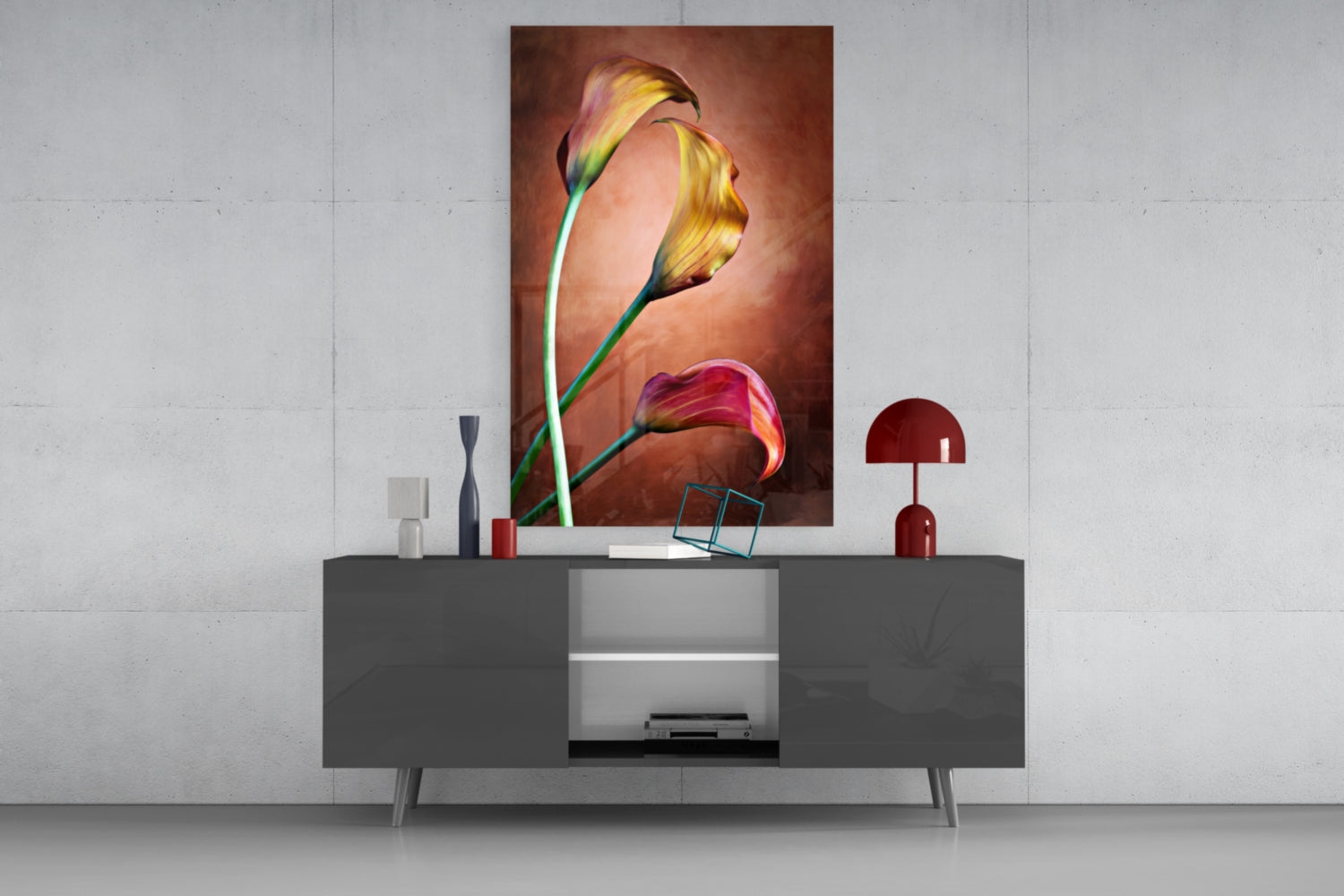 Tulips Glass Wall Art.