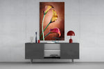 Tulips panel catching soft light to reveal its dimensional petals