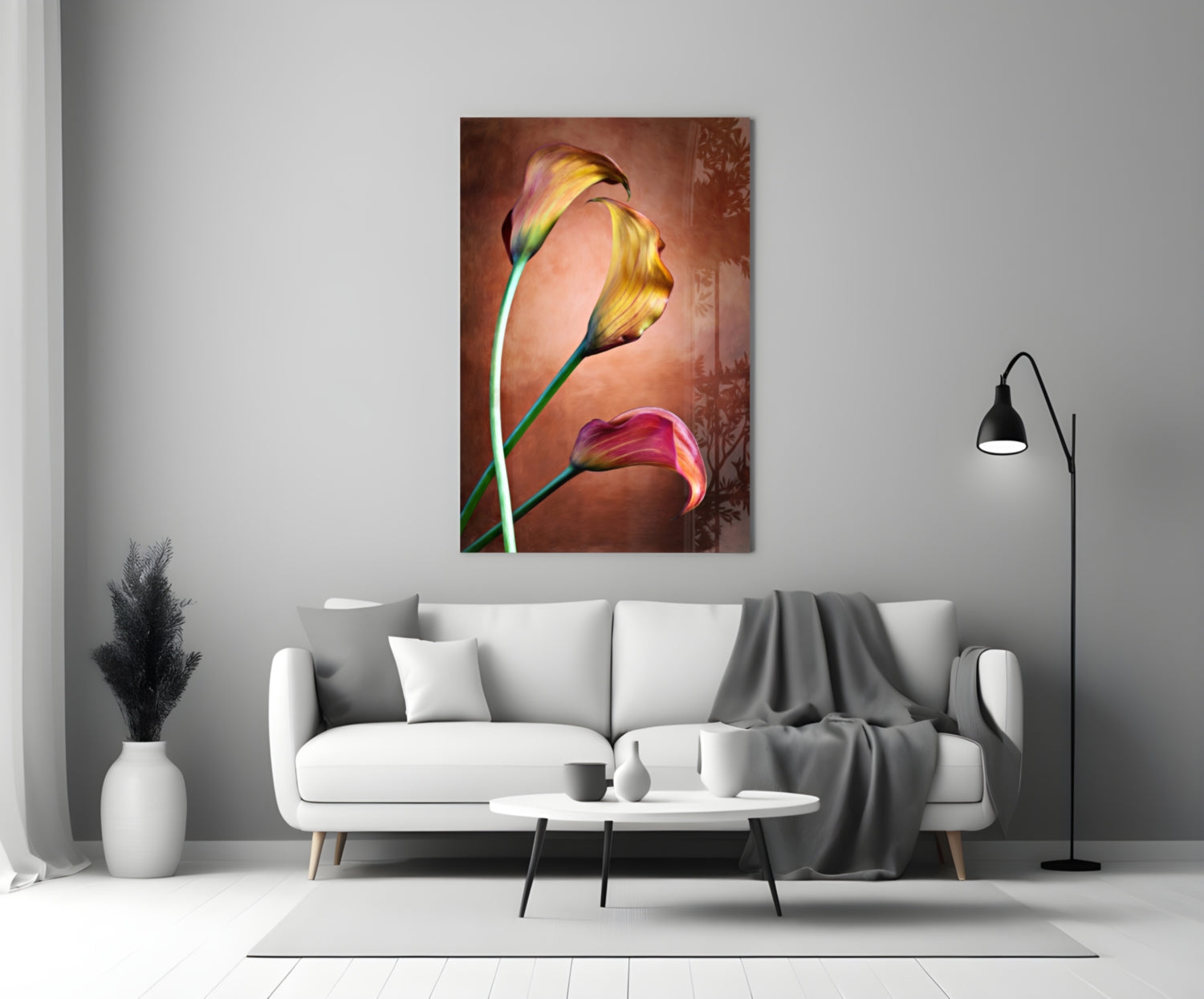 Tulips Glass Wall Art.