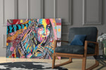 Shh Woman glass print enhancing a studio with maker spark