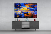 Dark Blue Sunset panel catching low light to reveal its kinetic motion