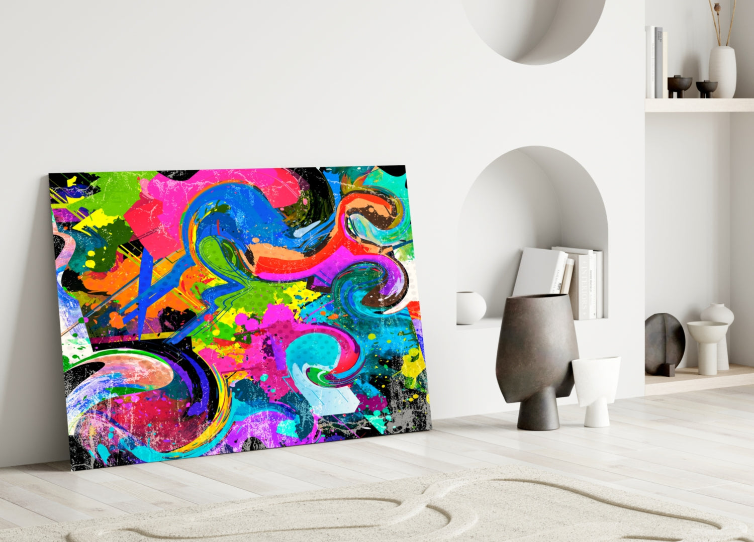 Ebruli Glass Wall Art.