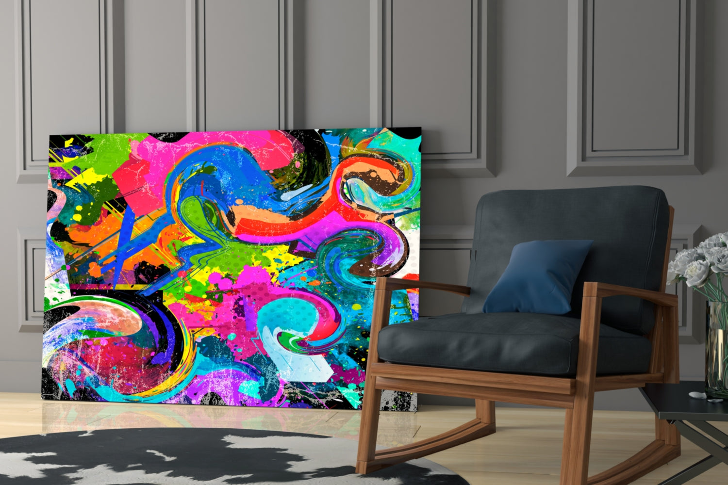 Ebruli Glass Wall Art.