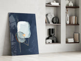 Abstract Blue glass print enhancing a foyer with statement focal point