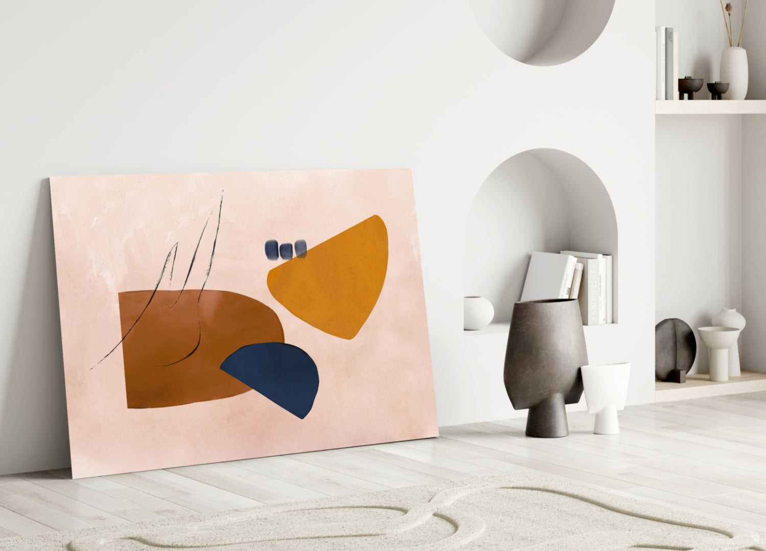 Abstract Brown Glass Wall Art.