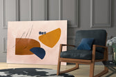 Abstract Brown glass print enhancing a foyer with statement focal point