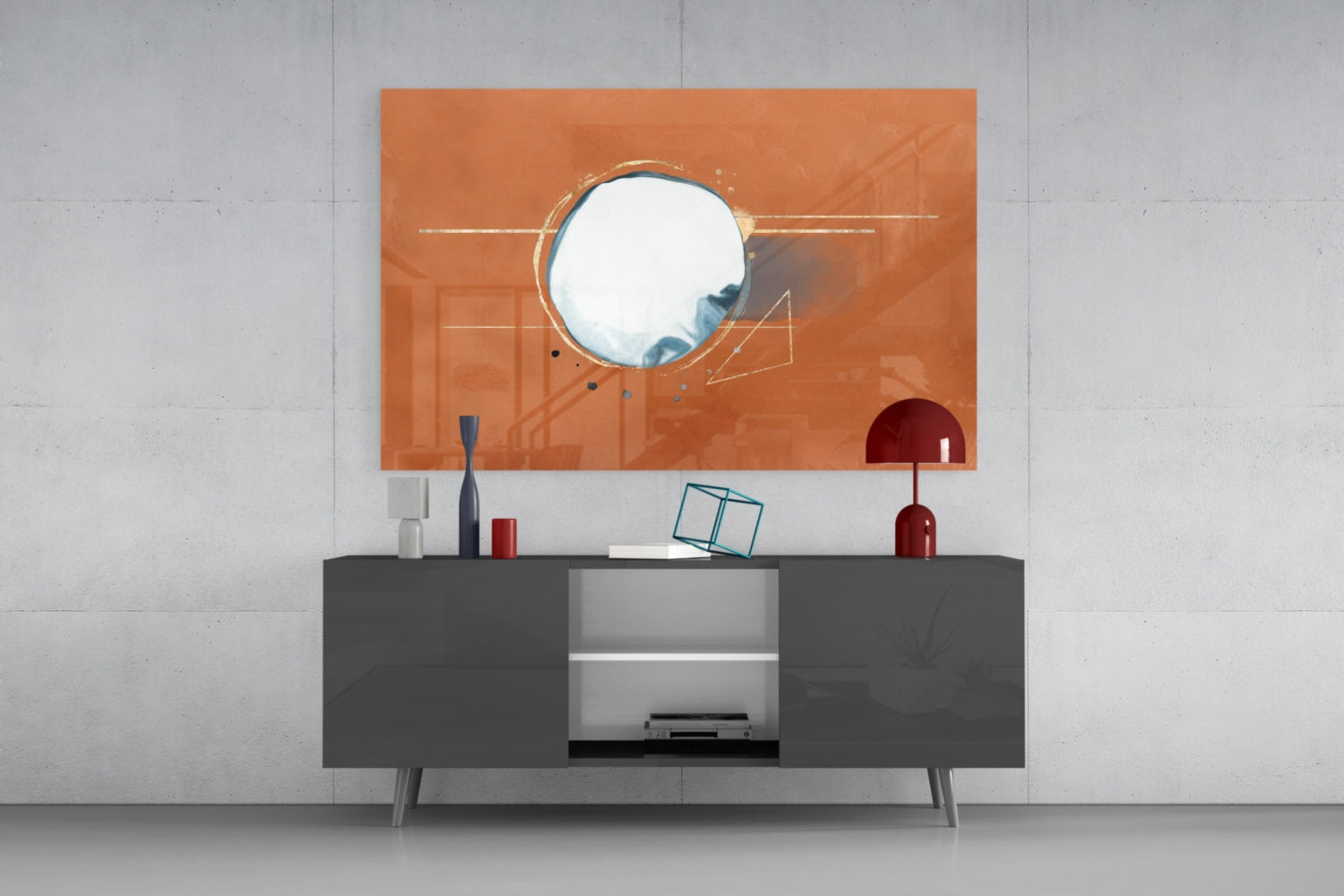 Abstract Cinnamon Glass Wall Art.