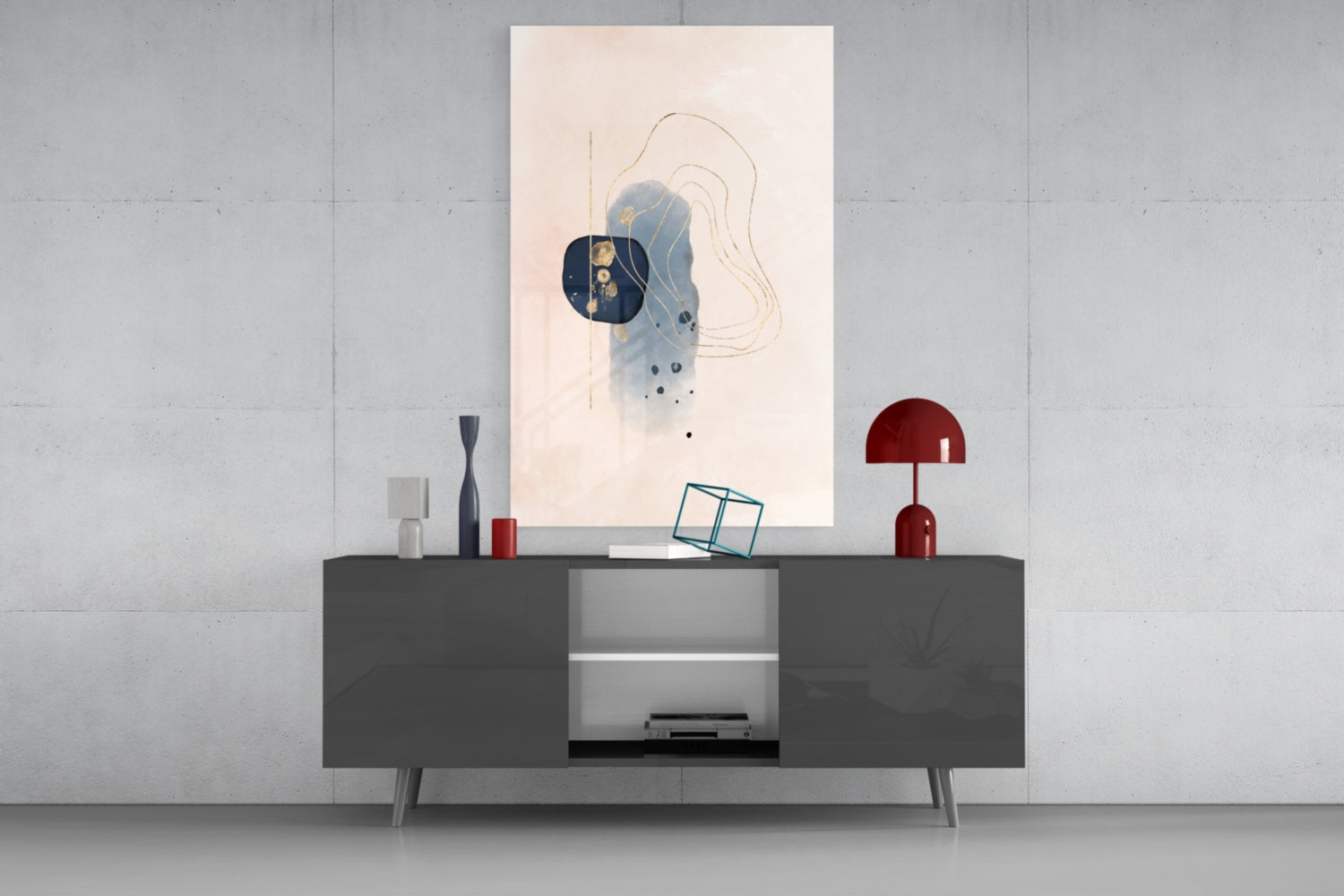 Abstract Beige Glass Wall Art.