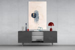 Abstract Beige panel catching gallery light to reveal its delicate detail