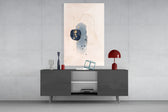 Abstract Beige panel catching gallery light to reveal its delicate detail
