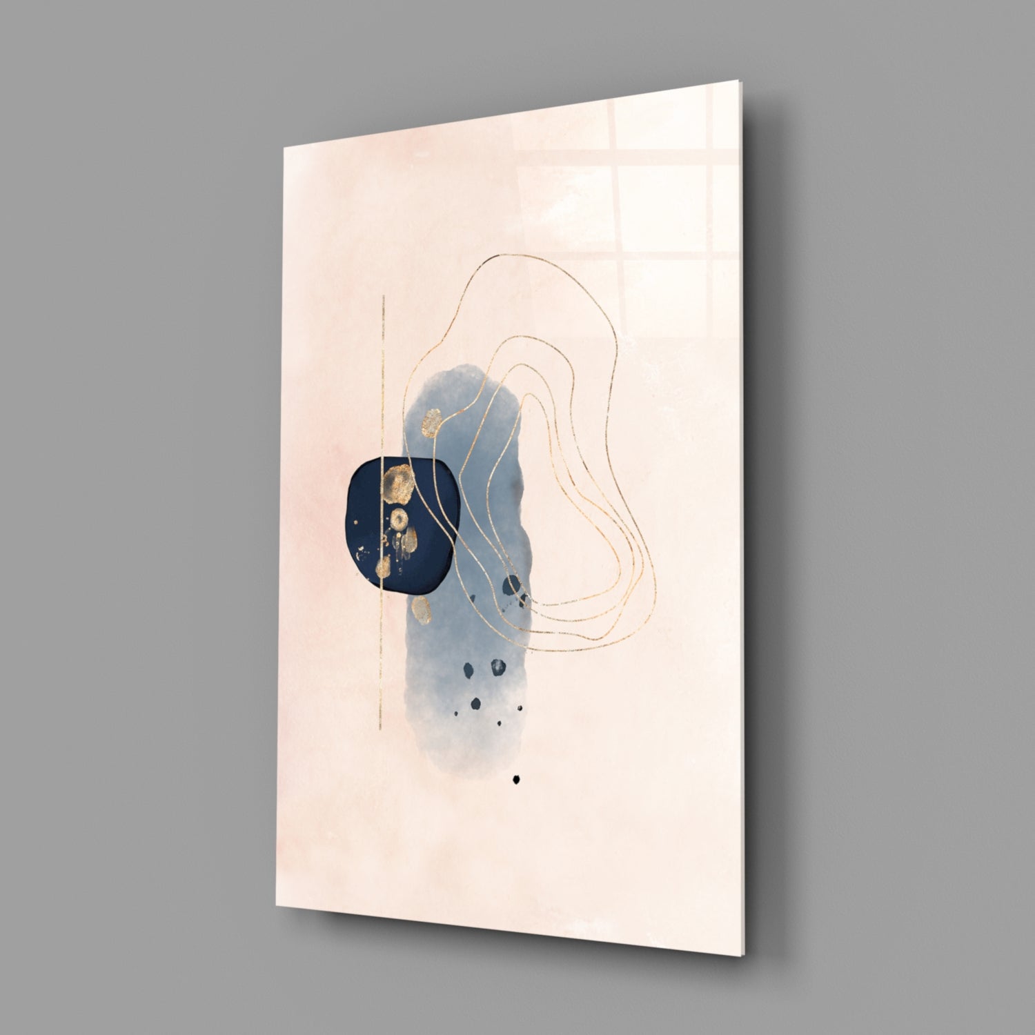 Abstract Beige Glass Wall Art.