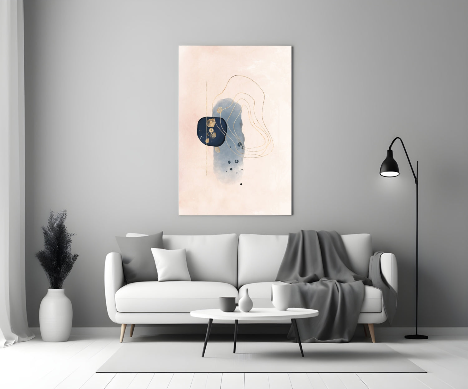 Abstract Beige Glass Wall Art.