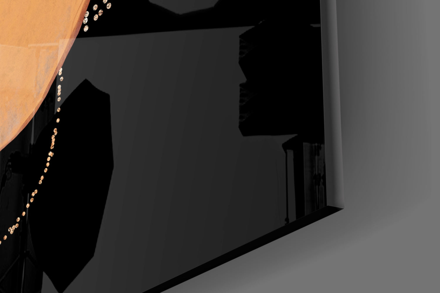 Abstract Black Glass Wall Art.