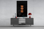 Abstract Column panel catching gallery light to reveal its tactile edge