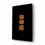 Abstract Column glass wall art displayed above a console in a designer interior