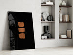 Abstract Column glass print enhancing a foyer with statement focal point