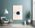 Abstract Hand glass wall art styled above a bed in a serene bedroom