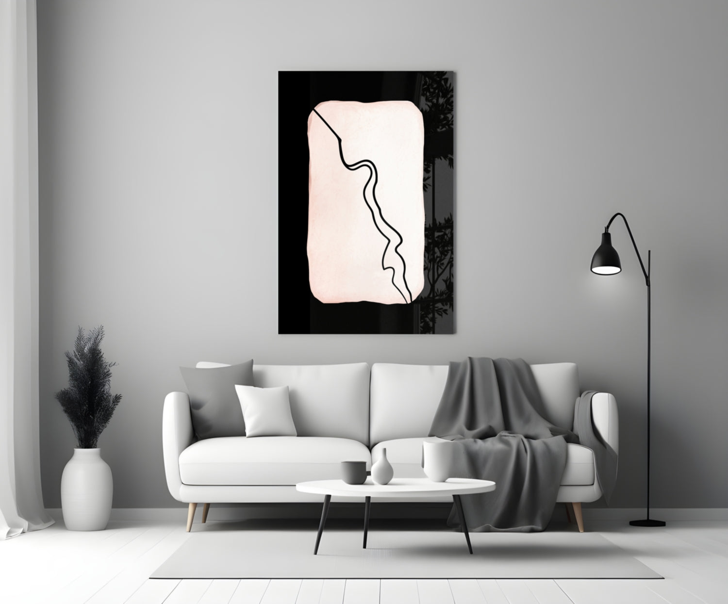 Abstract Distinction Glass Wall Art.