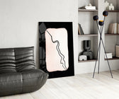 Abstract Distinction panel adding calm focal point to a foyer