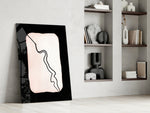 Abstract Distinction glass print enhancing a hallway with minimalist drama
