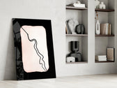 Abstract Distinction glass print enhancing a hallway with minimalist drama