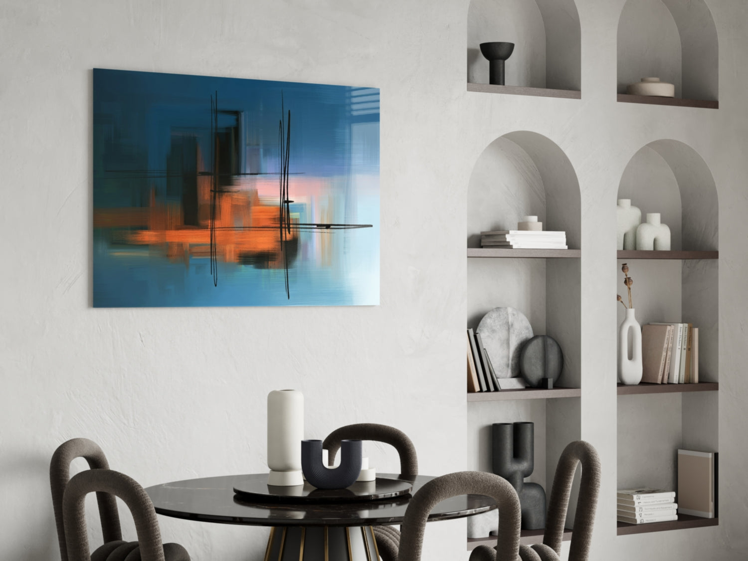 Abstract Silhouette Glass Wall Art.