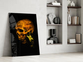 Flower and Skull glass print enhancing a teen room with edgy spirit