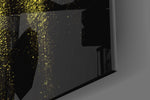 Yellow Lights artwork anchoring a wall with moody warm palette